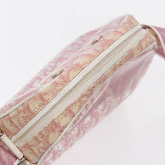 Christian Dior Trotter Canvas Shoulder Bag Clear Pink Silver Auth ki5020 - Picture 6 of 16